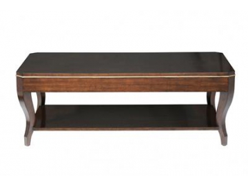 Mesa ratona rectangular de madera con cajón