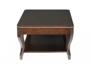 Mesa ratona rectangular de madera con cajón