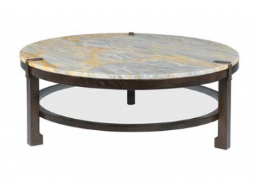 Mesa ratona de madera con encimera de mármol