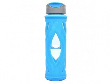Botella de agua de vidrio con tapa flip lid