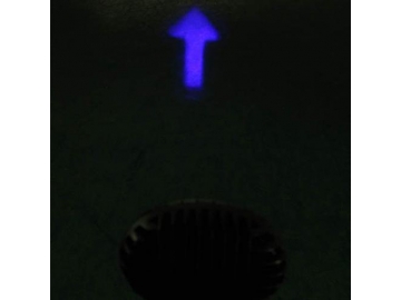 Luz LED de seguridad con dos LEDs y flecha azul para montacargas