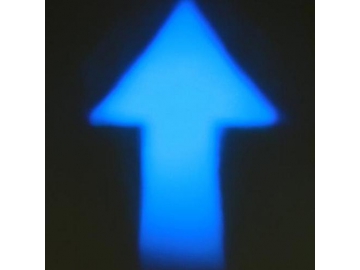 Luz LED de seguridad con dos LEDs y flecha azul para montacargas