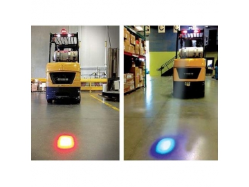 Reflector LED de seguridad de 4 LEDs azules para montacargas