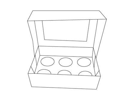 Caja de cartón para cupcakes, caja de papel con impresión personalizada