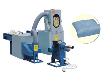 Sistema de llenado de almohadas y cojines SZ150 (abridora de fibra, trituradora de espuma, mezcladora y llenadora)