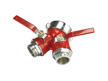 Válvula de bola de 3 vías 2 llaves, con conexión para manguera contra incendios