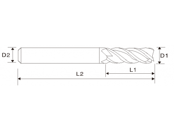 Fresa de extremo de 4 filos EMD03 (Tipo lengueta desigual, para titanio y acero inoxidable)