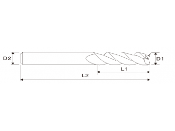 Fresa de extremo de 3 filos EME04 (Larga longitud)