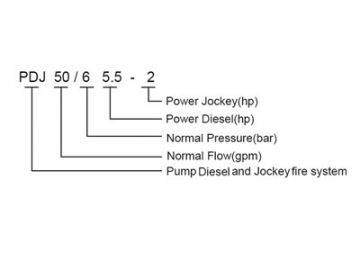 Sistema de bomba contra incendio, Serie PDJ   (con bomba diesel y bomba jockey), sistema de protección contra incendio
