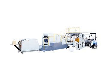 Máquina para fabricar bolsas de papel con manija enrollada automática, tipo rollo continuo, SBH330B/450B-HD