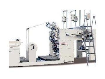 Máquina para fabricar bolsas de papel con manija chata automática, tipo rollo continuo, SBH330B/450B-TH