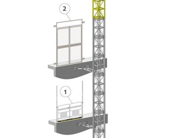 Cabina de elevación de ascensor para construcción