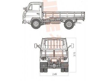 Camioneta de plataforma o puertas laterales abatible, FK6-80T