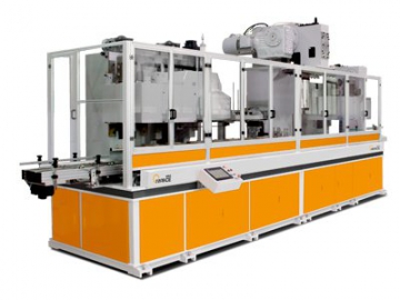 Máquina combinada para envases cónicos, RS-T18CG    Linea de producción totalmente automática para cubetas cónicas