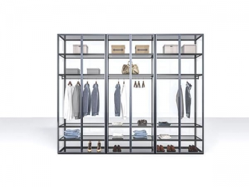 Gabinete de vidrio con marco de aluminio independiente