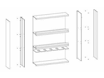 Gabinete de almacenamiento de aluminio (frontal abierto)