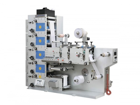 Máquina de impresión flexográfica con tres cortes