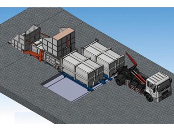 Estación de transferencia y compactación de residuos con división horizontal LYSX15  (contenedor de residuos móvil)