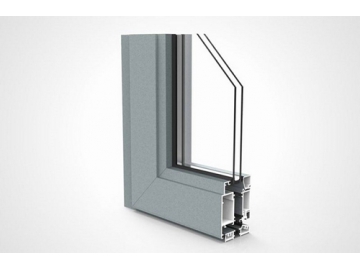 Puerta abatible de aluminio, apertura exterior, GDM65