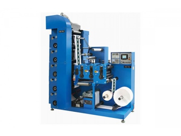 Máquina de impresión flexográfica con tres estaciones de troquelado de 6 colores,LRY-330/450
