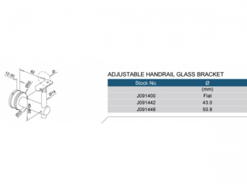 Soportes ajustables de acero inoxidable para barandillas de vidrio