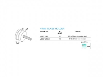 Soportes de acero inoxidable de 45mm para vidrio