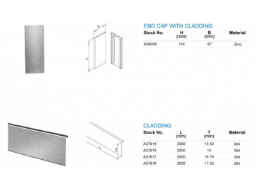 Carriles por secciones de aluminio de 13.52-17.52mm para vidrio