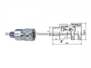 Acople hidráulico rápido de acero modelo cerrado LSQ-S3