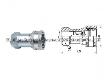 Acople hidráulico rápido de acero modelo cerrado LSQ-TG
