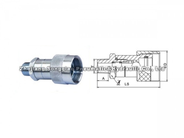 Acople hidráulico rápido de acero modelo con conexión roscada KZE-B