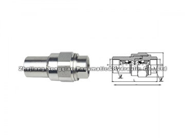 Acople hidráulico rápido de acero modelo conexión roscada KZE-BA (Nuevo)