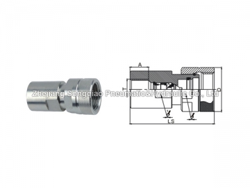 Acople hidráulico rápido de acero modelo conexión roscada KZE-BD