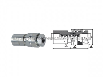 Acople hidráulico rápido de acero modelo conexión roscada KZE-BD