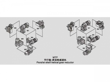 Motorreductor - Reductor de velocidad (engranajes helicoidales con ejes paralelos)