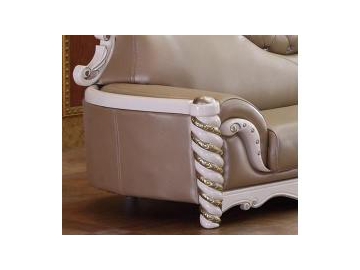 Sofá de piel estilo clásico europeo B013