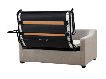 Sofá cama de cuero de dos cuerpos
