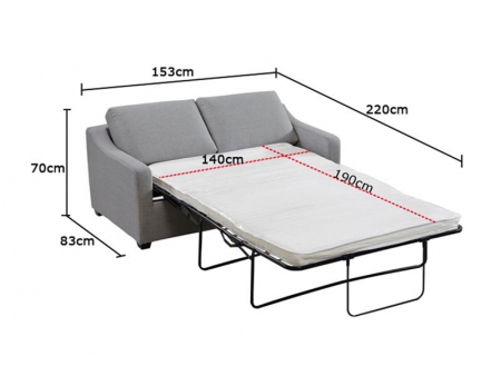 Sofá cama de cuero de dos cuerpos