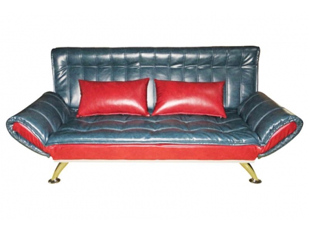 Sofá cama de cuero con brazo plegable