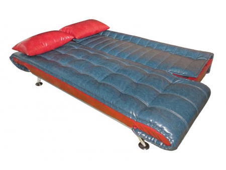 Sofá cama de cuero con brazo plegable