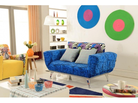 Sofá cama de tela con brazo plegable