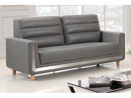 Sofá moderno para oficina de cuero gris