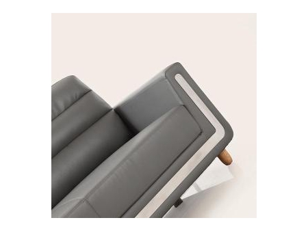 Sofá moderno para oficina de cuero gris
