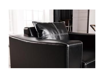 Sofá moderno de cuero negro
