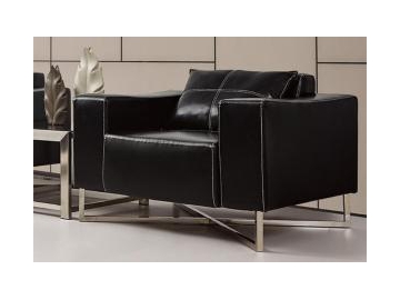 Sofá moderno de cuero negro