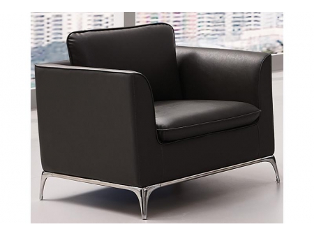 Sofá para oficina de cuero negro
