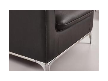 Sofá para oficina de cuero negro