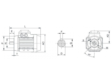 Motor de inducción de corriente alterna serie YE2