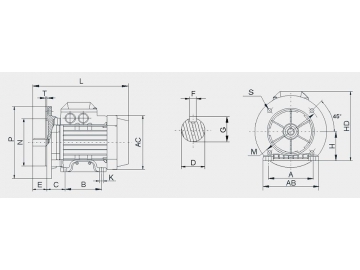 Motor de inducción de corriente alterna serie YE2