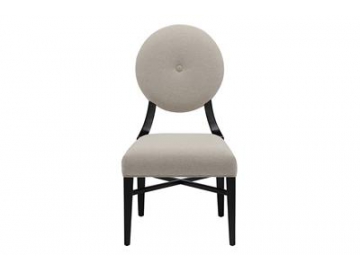 Silla de comedor de madera con respaldo redondo