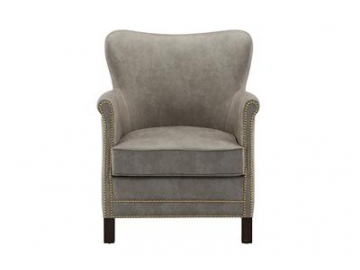 Sillón vintage de madera de haya tapizado en tela